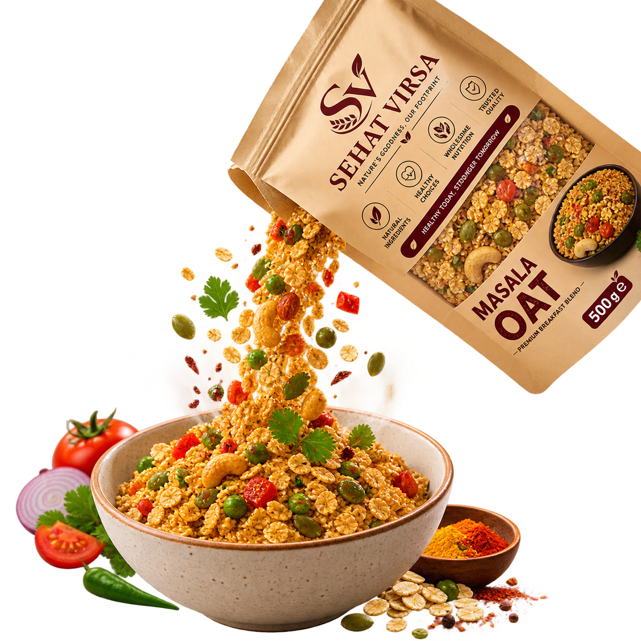 Sehat Virsa Masala Oats – Healthy Savory Oats - Image 3